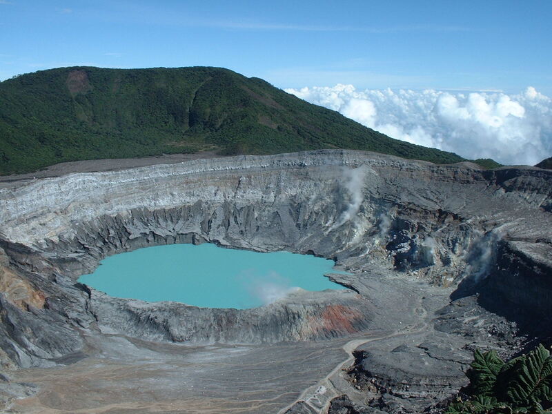 Volcano crater lake in Costa Rica, Central America