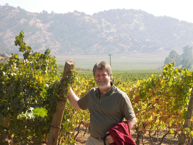 Michael Sailor in vineyard in Chile, South America