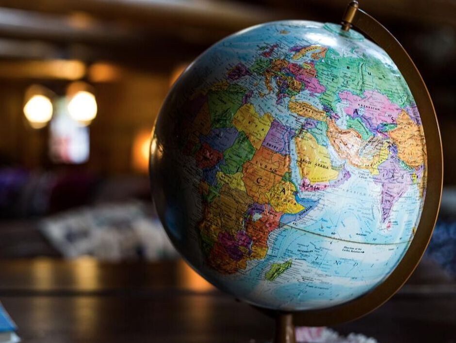 world globe on a desk