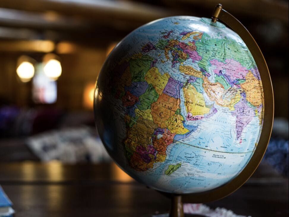 world globe on a desk