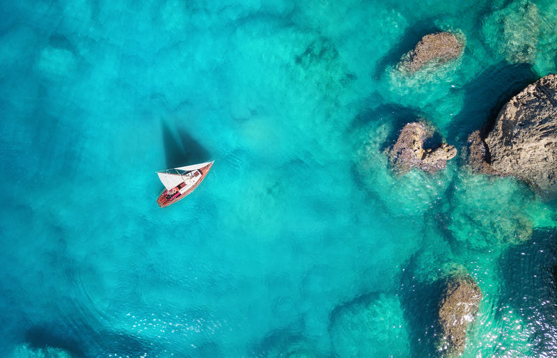 Sailboat on Turquoise Coast in Turkey